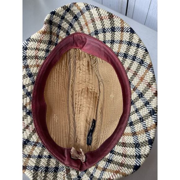 Vintage Daks London Checkered Bucket Hat Tweed Plaid Sherlock - Picture 2 of 6